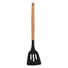 REGENT KITCHEN SLOTTED TURNER BLACK SILICONE WITH WOODEN HANDLE, 340MM