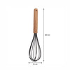 REGENT KITCHEN WHISK BLACK SILICONE COATED WIRE WITH WOODEN HANDLE, 260MM