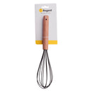 REGENT KITCHEN WHISK BLACK SILICONE COATED WIRE AND WOODEN HANDLE, 260MM