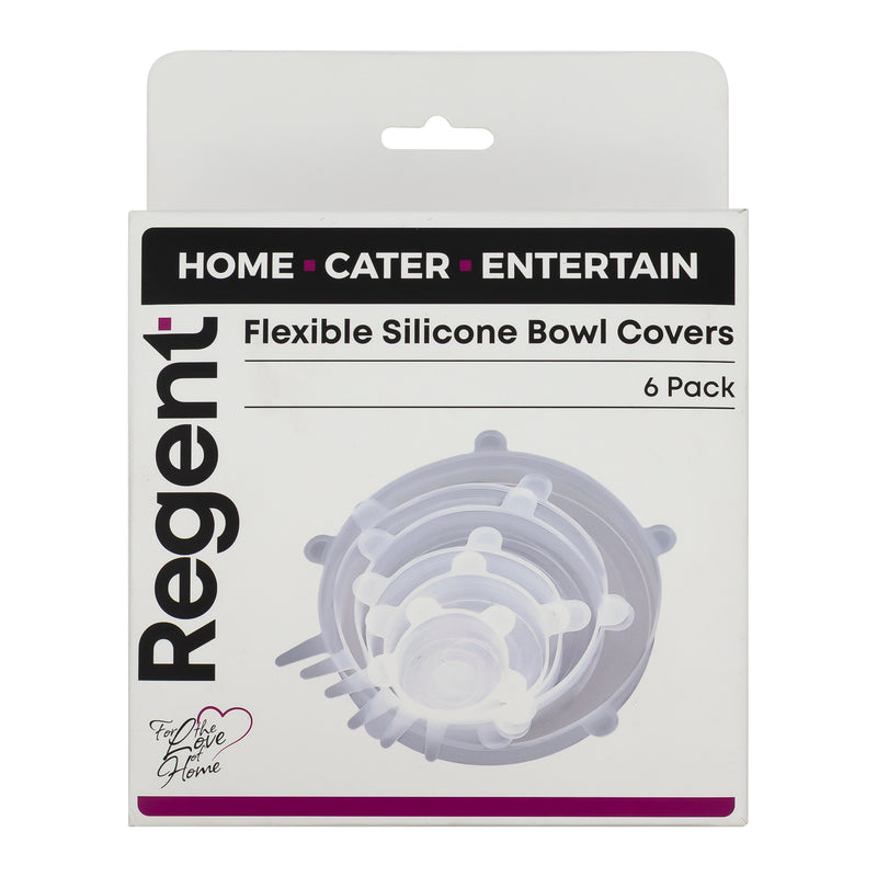 REGENT FLEXIBLE SILICONE BOWL COVERS 6PK SET