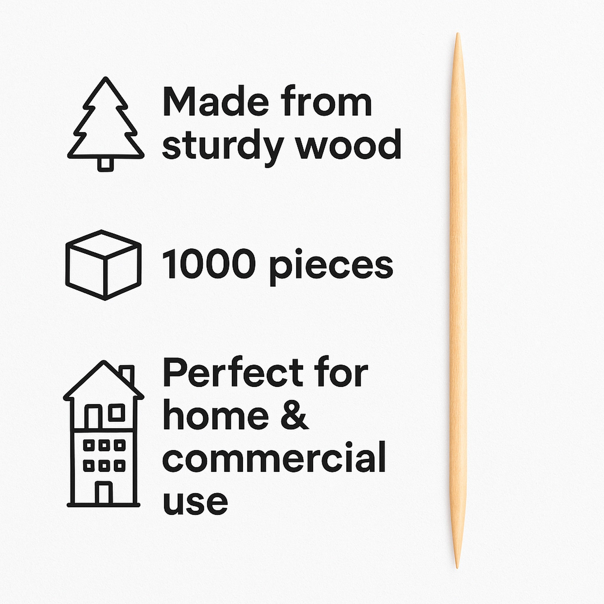 REGENT WOODEN TOOTHPICKS UNWRAPPED IN A BOX, 1000PK