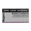 REGENT WOODEN TOOTHPICKS UNWRAPPED IN A BOX, 1000PK
