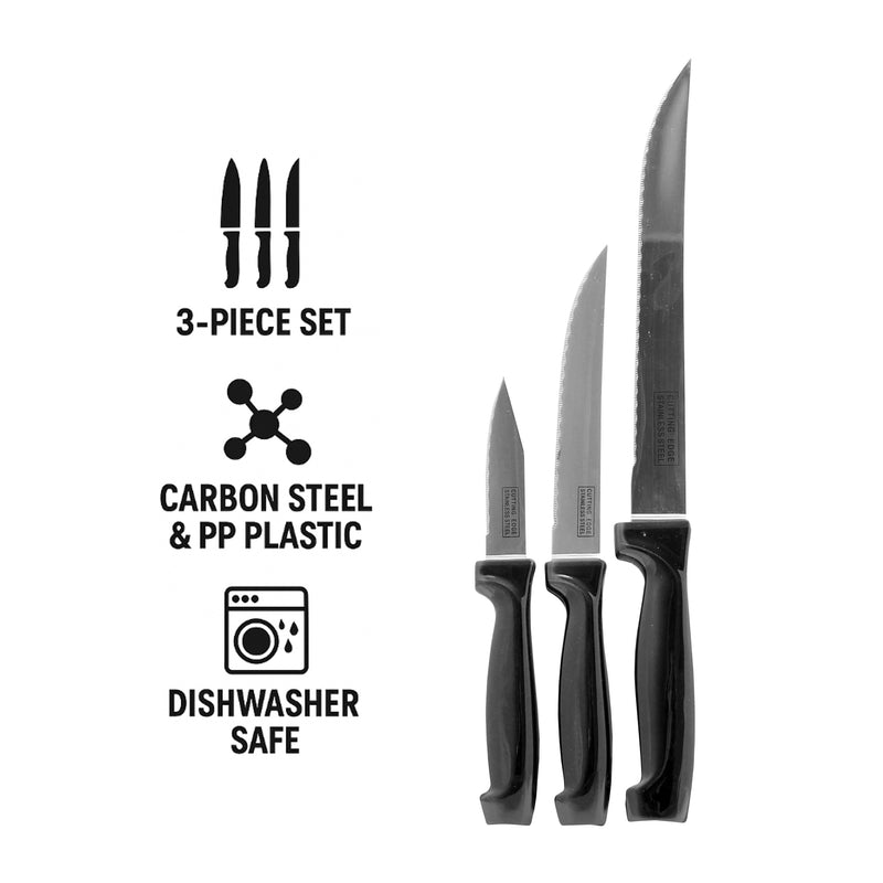 REGENT KITCHEN CARVING,UTILITY & PARING KNIVES 3PK SET