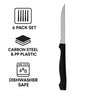 REGENT KITCHEN STEAK KNIVES WITH BLACK PP HANDLES 6PK, 200MM