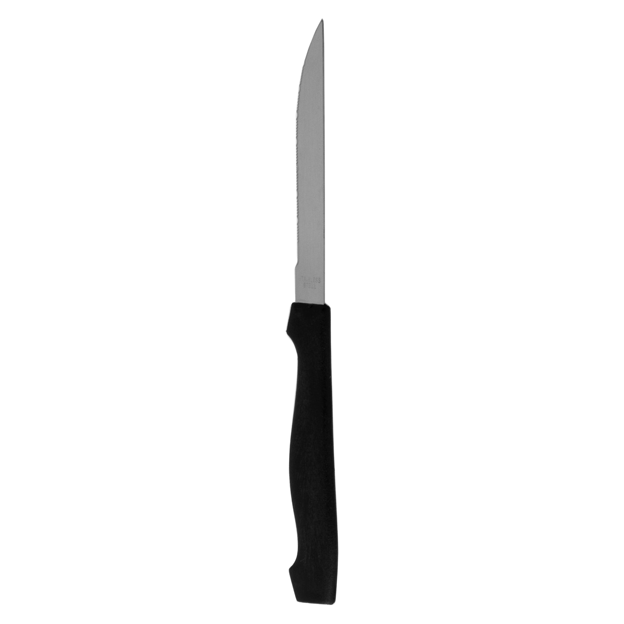 REGENT KITCHEN STEAK KNIVES WITH BLACK PP HANDLES 6PK, 200MM