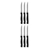 REGENT KITCHEN STEAK KNIVES WITH BLACK PP HANDLES 6PK, 200MM