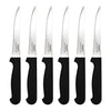 REGENT KITCHEN STEAK KNIVES WITH BLACK PP HANDLES 6PK, 200MM