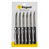 REGENT KITCHEN STEAK KNIVES WITH BLACK PP HANDLES 6PK, 200MM