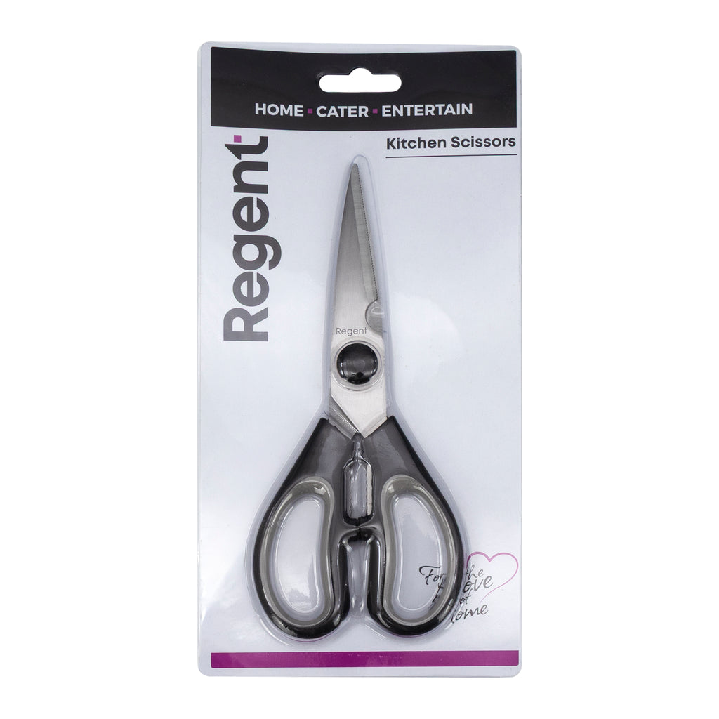 REGENT KITCHEN SCISSOR BLACK AND GREY, 195MM