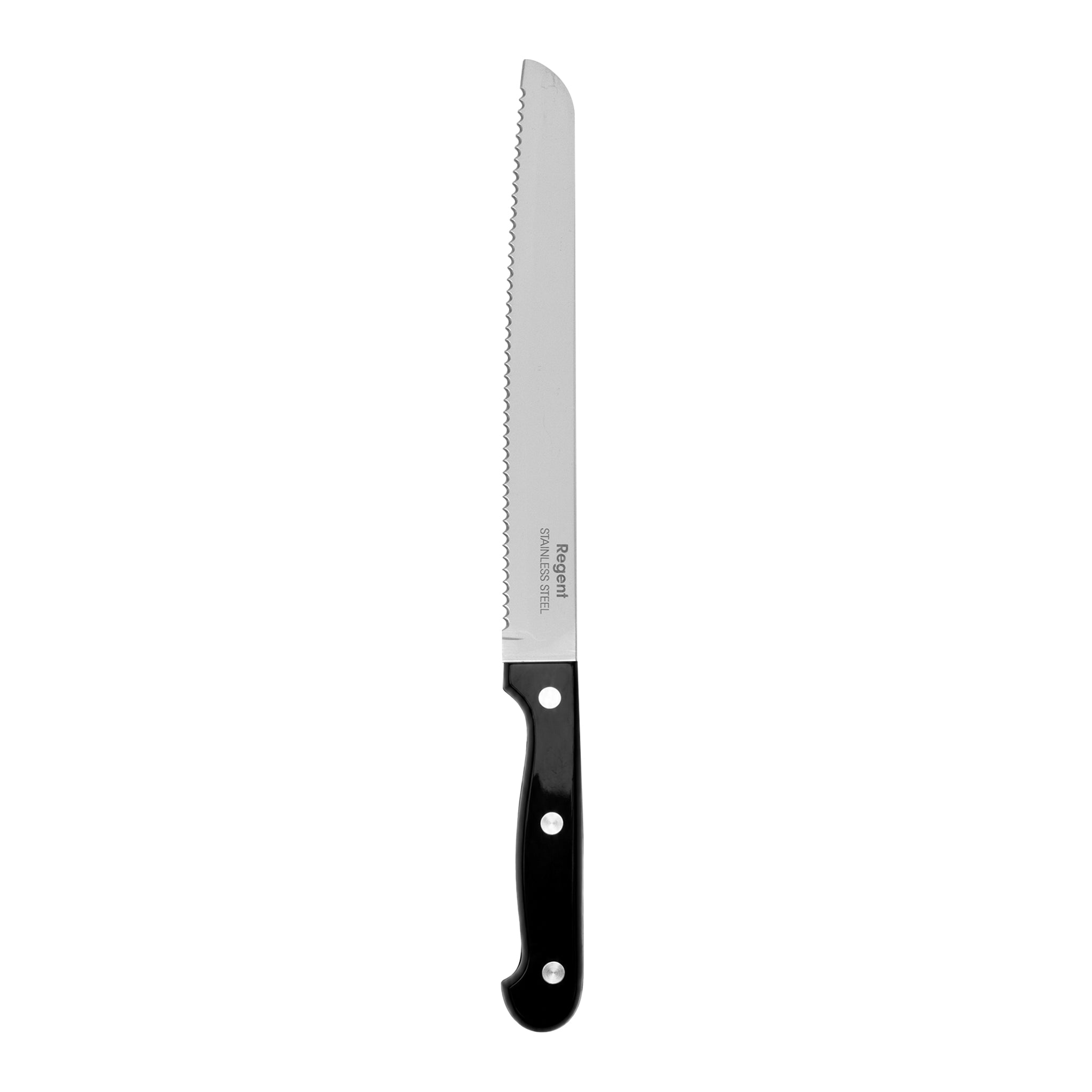 REGENT KITCHEN BREAD KNIFE WITH BAKELITE HANDLE AND 3 RIVETS, 320MM