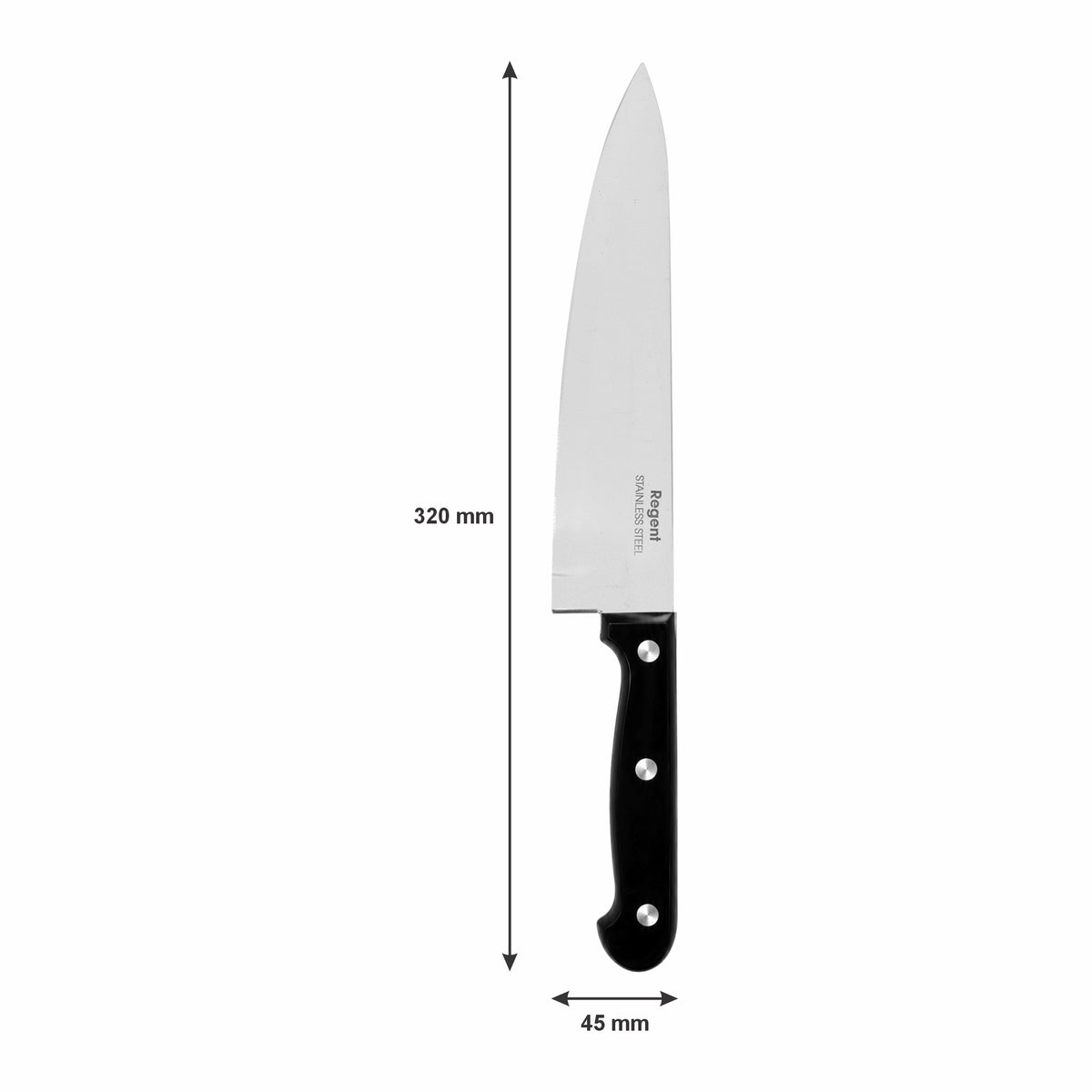 REGENT KITCHEN CHEF KNIFE WITH BAKELITE HANDLE WITH 3 RIVETS, 320MM