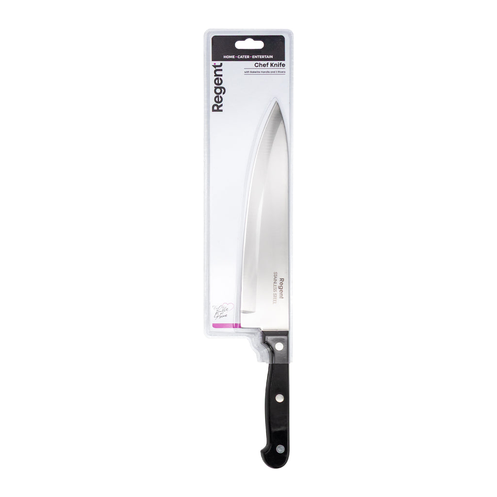 REGENT KITCHEN CHEF KNIFE WITH BAKELITE HANDLE WITH 3 RIVETS, 320MM