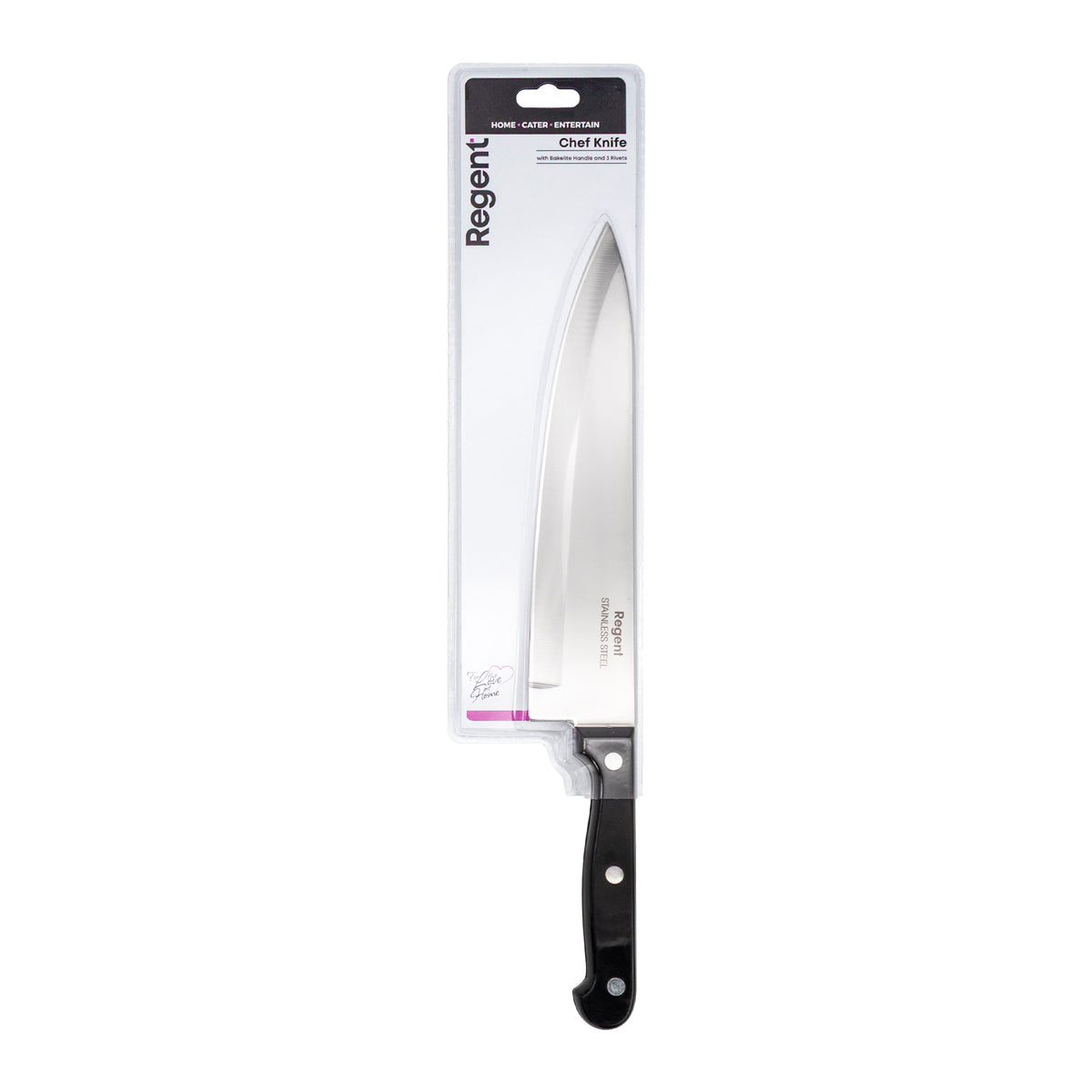 REGENT KITCHEN CHEF KNIFE WITH BAKELITE HANDLE WITH 3 RIVETS, 320MM