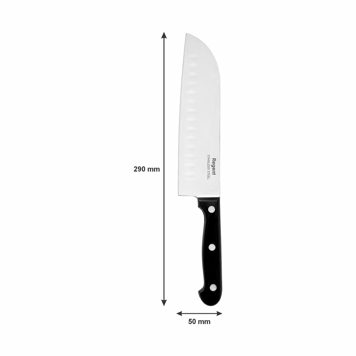 REGENT KITCHEN SANTOKU KNIFE WITH BAKELITE HANDLE AND 3 RIVETS, 290MM