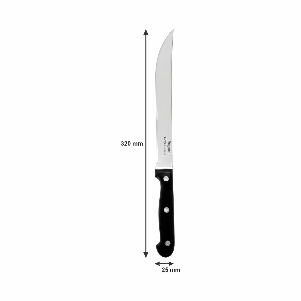 REGENT KITCHEN CARVING KNIFE WITH BAKELITE HANDLE AND 3 RIVETS, 320MM