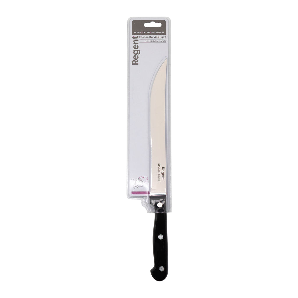 REGENT KITCHEN CARVING KNIFE WITH BAKELITE HANDLE AND 3 RIVETS, 320MM