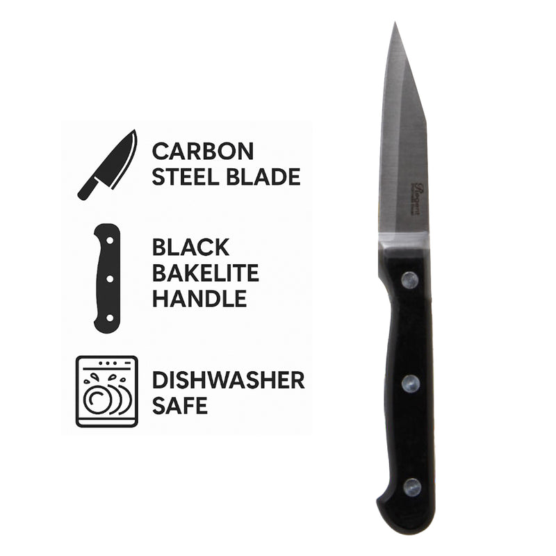 REGENT KITCHEN PARING KNIFE WITH BAKELITE HANDLE AND 3 RIVETS, 185MM