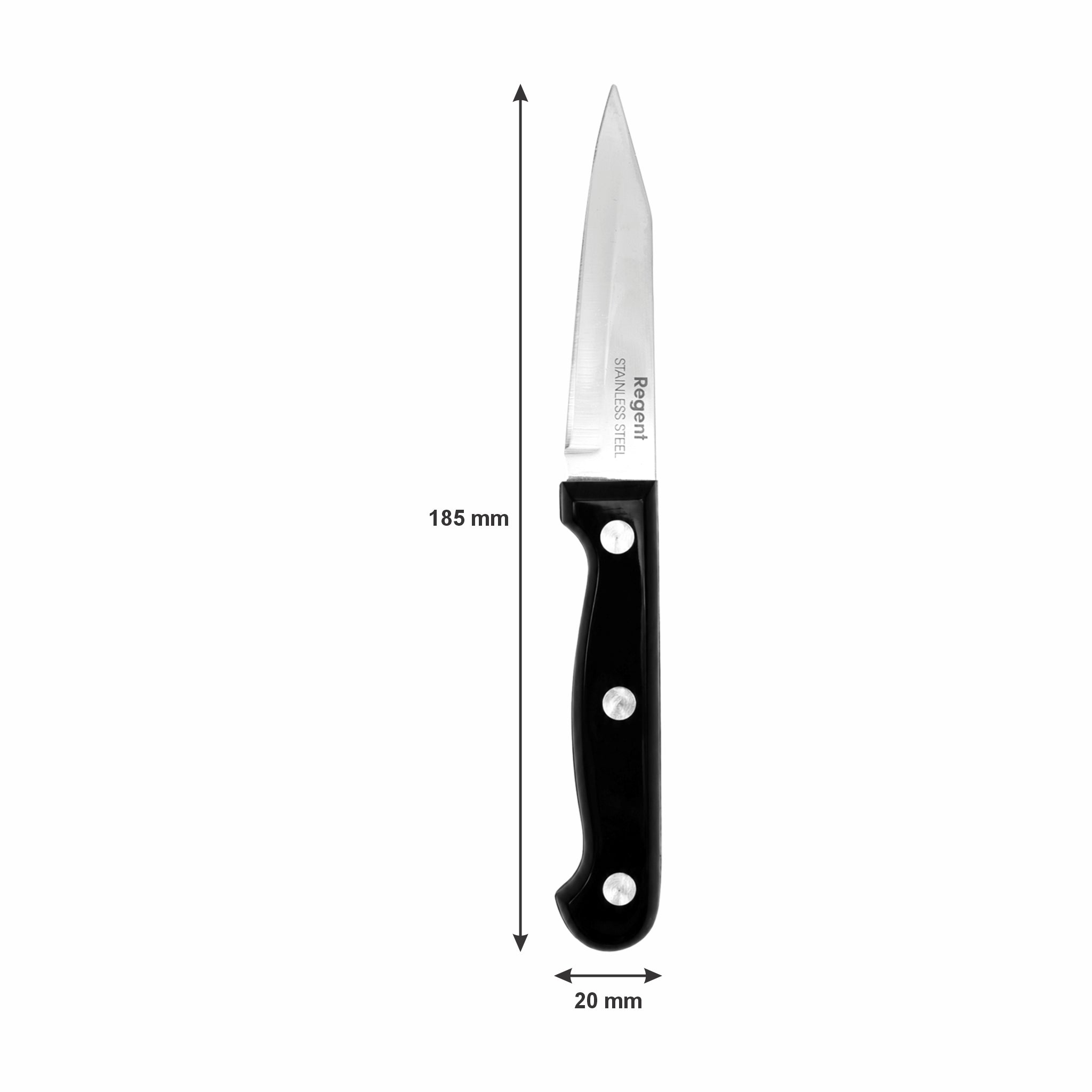 REGENT KITCHEN PARING KNIFE WITH BAKELITE HANDLE AND 3 RIVETS, 185MM