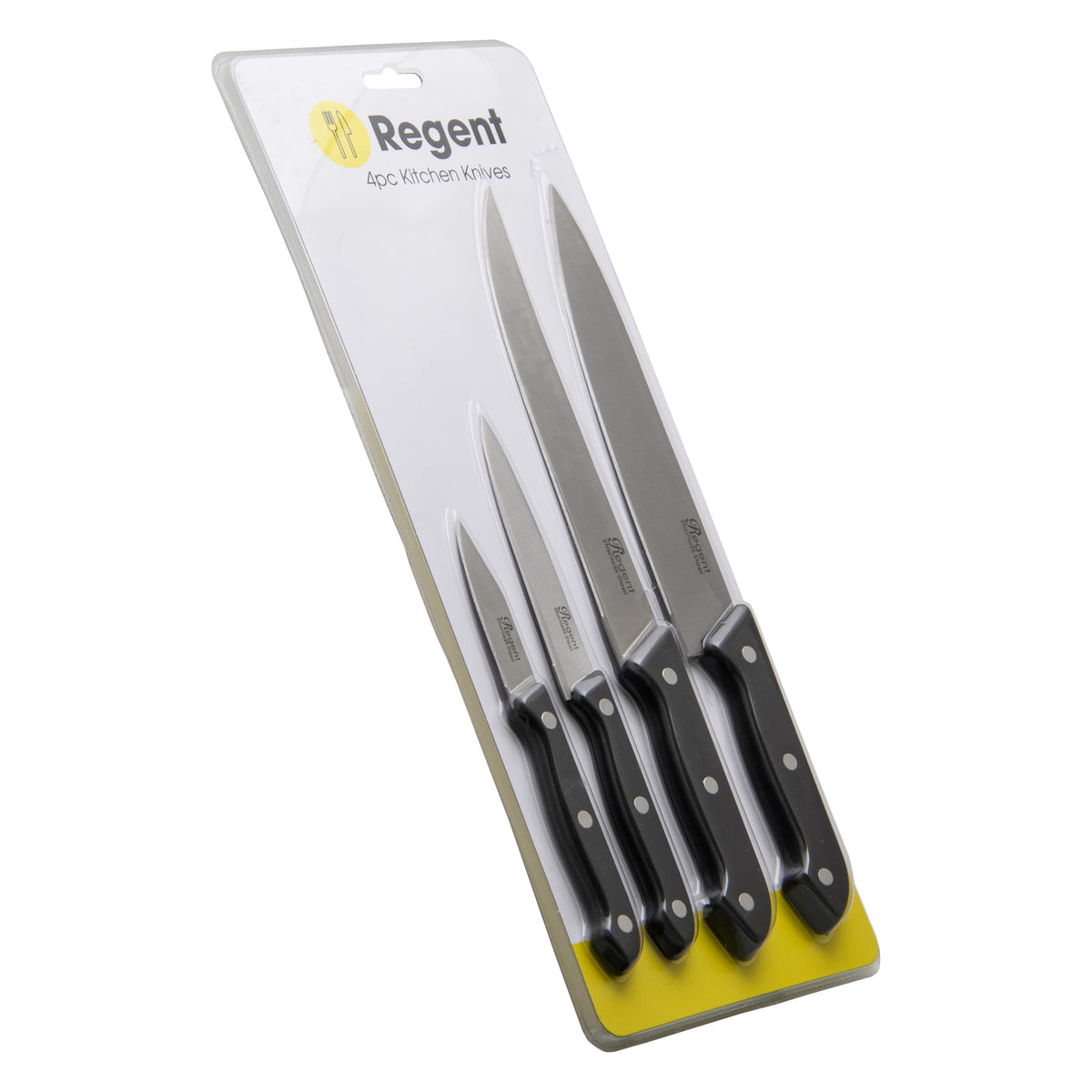 REGENT KITCHEN KNIVES WITH BAKELITE HANDLE AND 3 RIVETS 4PCS SET