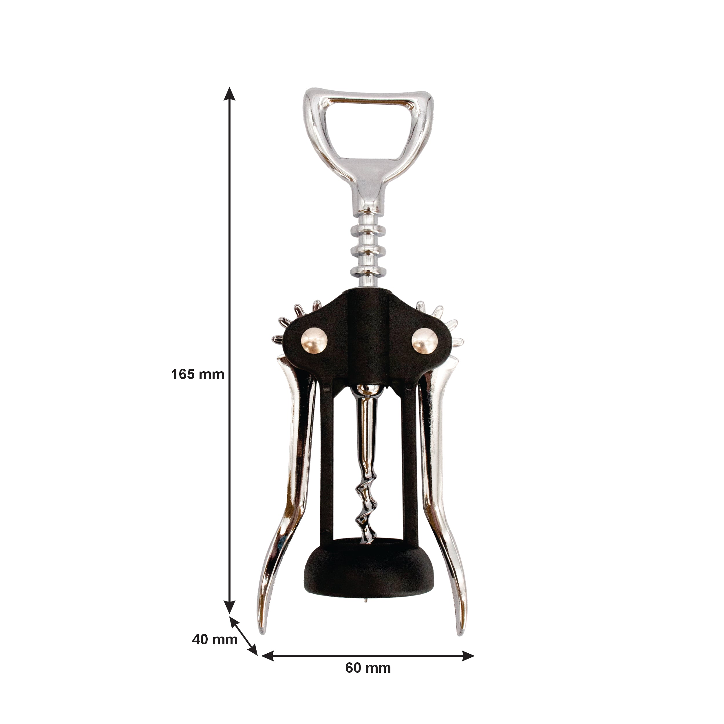 REGENT KITCHEN CORKSCREW WING TYPE BLACK, 165MM
