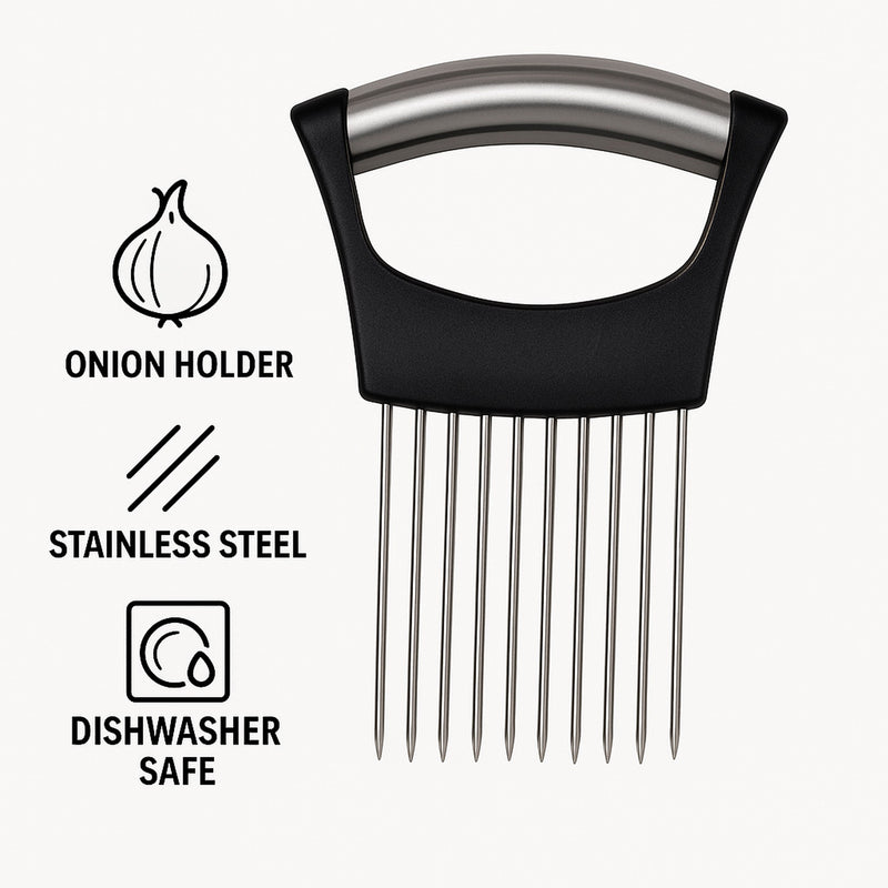REGENT KITCHEN ONION HOLDER FOR SLICING WITH ST STEEL & ABS HANDLE, 142MM