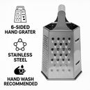 REGENT KITCHEN GRATER 6-SIDED STAINLESS STEEL, 195MM
