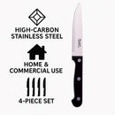 REGENT KITCHEN STEAK KNIVES WITH BAKELITE HANDLE AND 3 RIVETS 4PK SET, 245MM