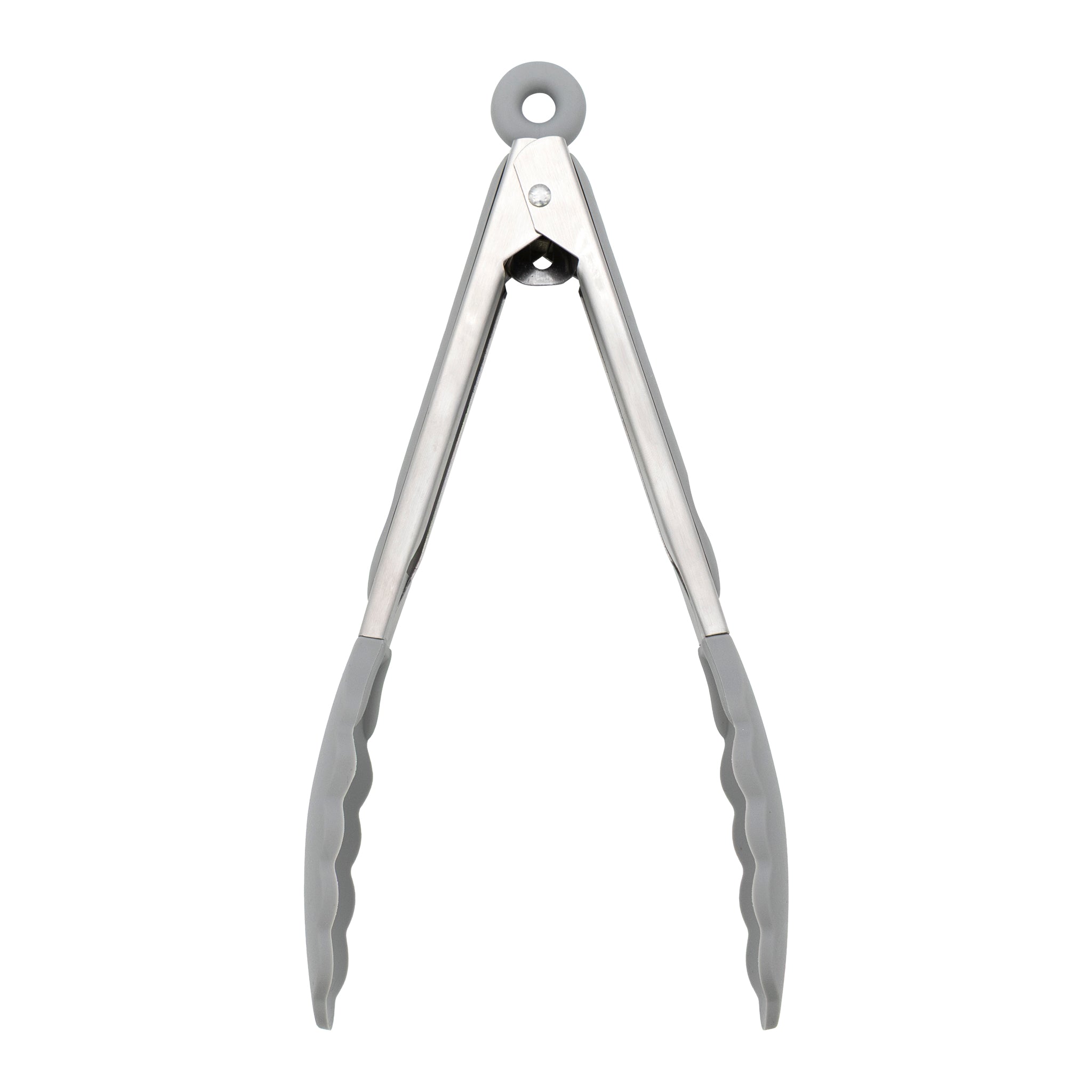 REGENT KITCHEN FOOD TONG STAINLESS STEEL WITH GREY SILICONE TIPS, 265MM