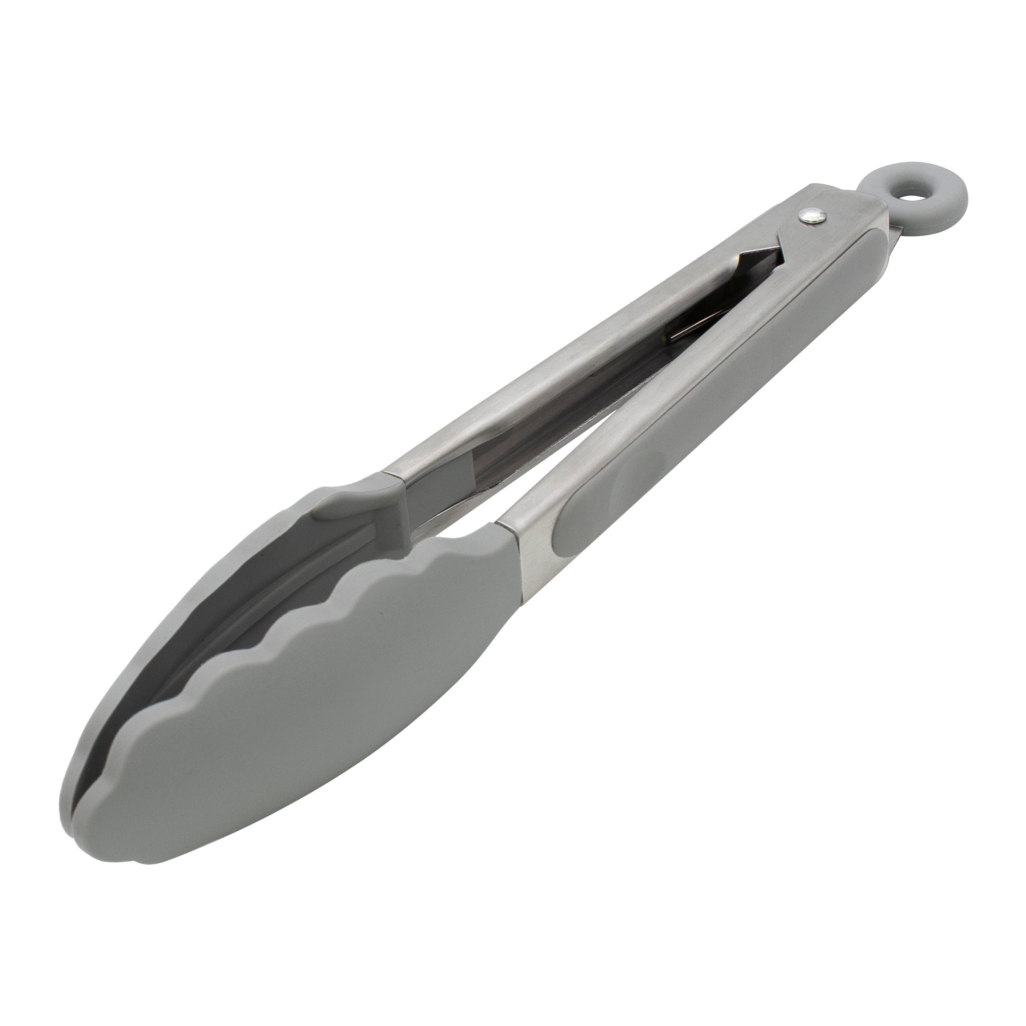 REGENT KITCHEN FOOD TONG STAINLESS STEEL WITH GREY SILICONE TIPS, 265MM