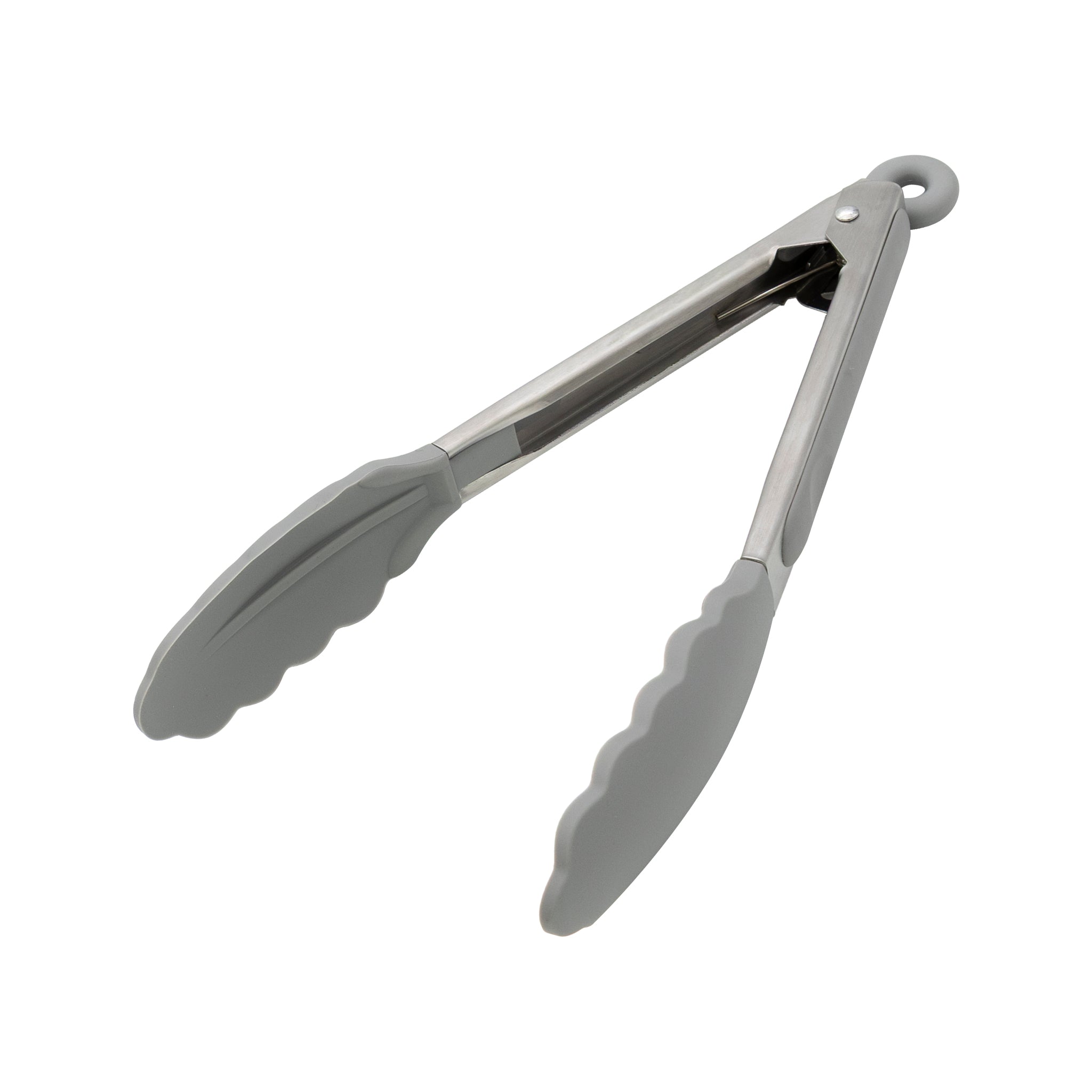 REGENT KITCHEN FOOD TONG STAINLESS STEEL WITH GREY SILICONE TIPS, 265MM