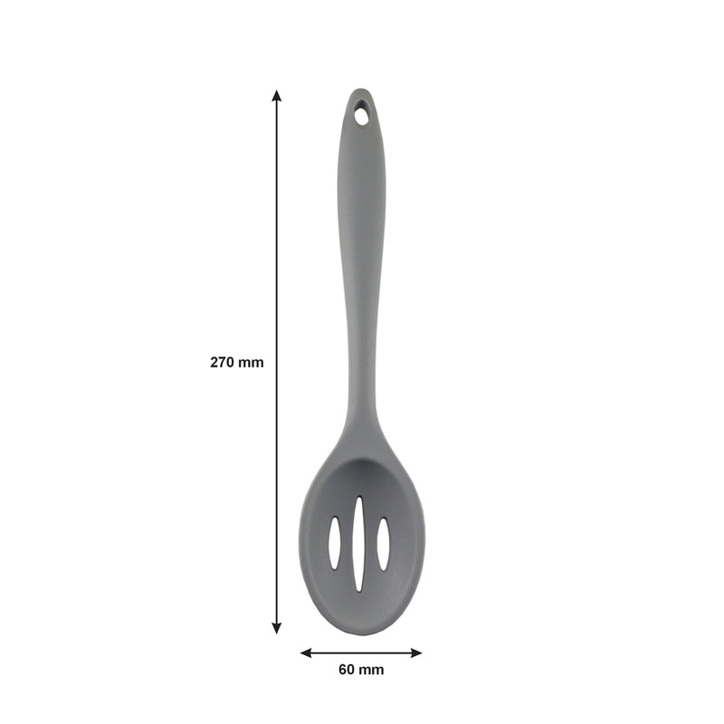 REGENT KITCHEN GREY SILICONE SLOTTED SPOON, (270X60X18MM)