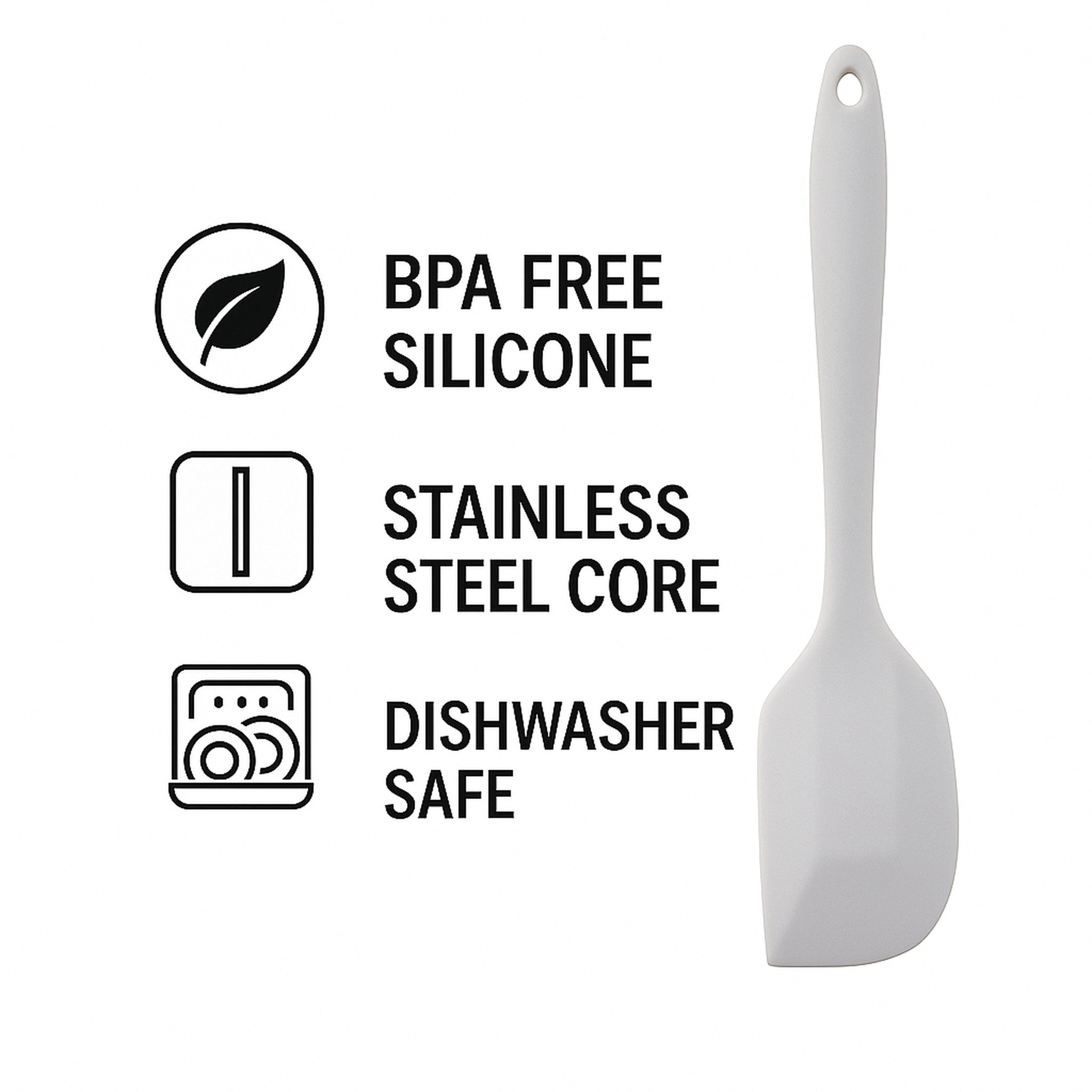 REGENT KITCHEN GREY SILICONE FLAT SPATULA, 270MM