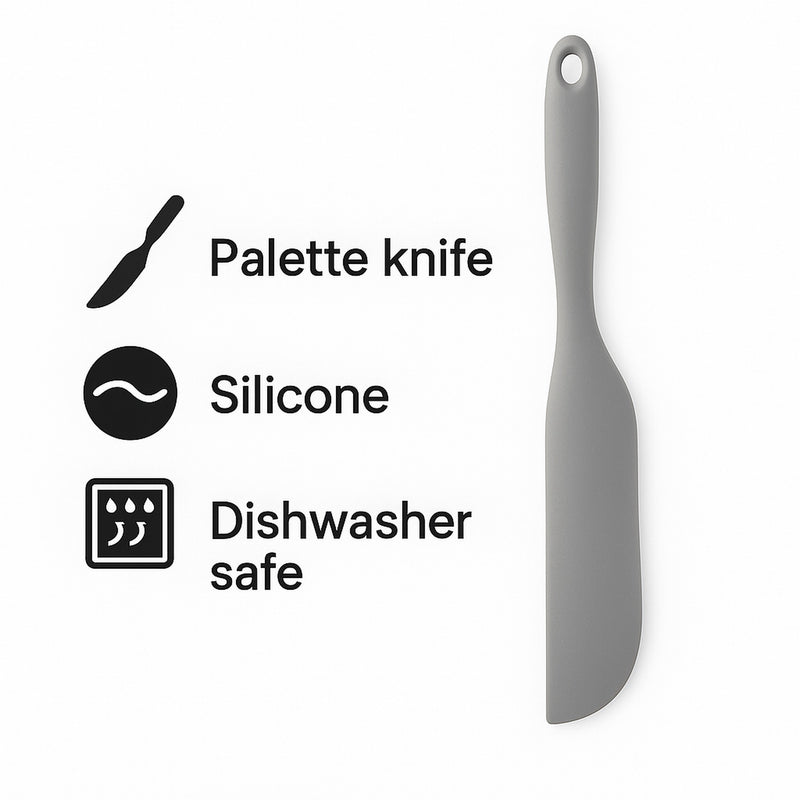 REGENT KITCHEN GREY SILICONE PALLET KNIFE, 270MM