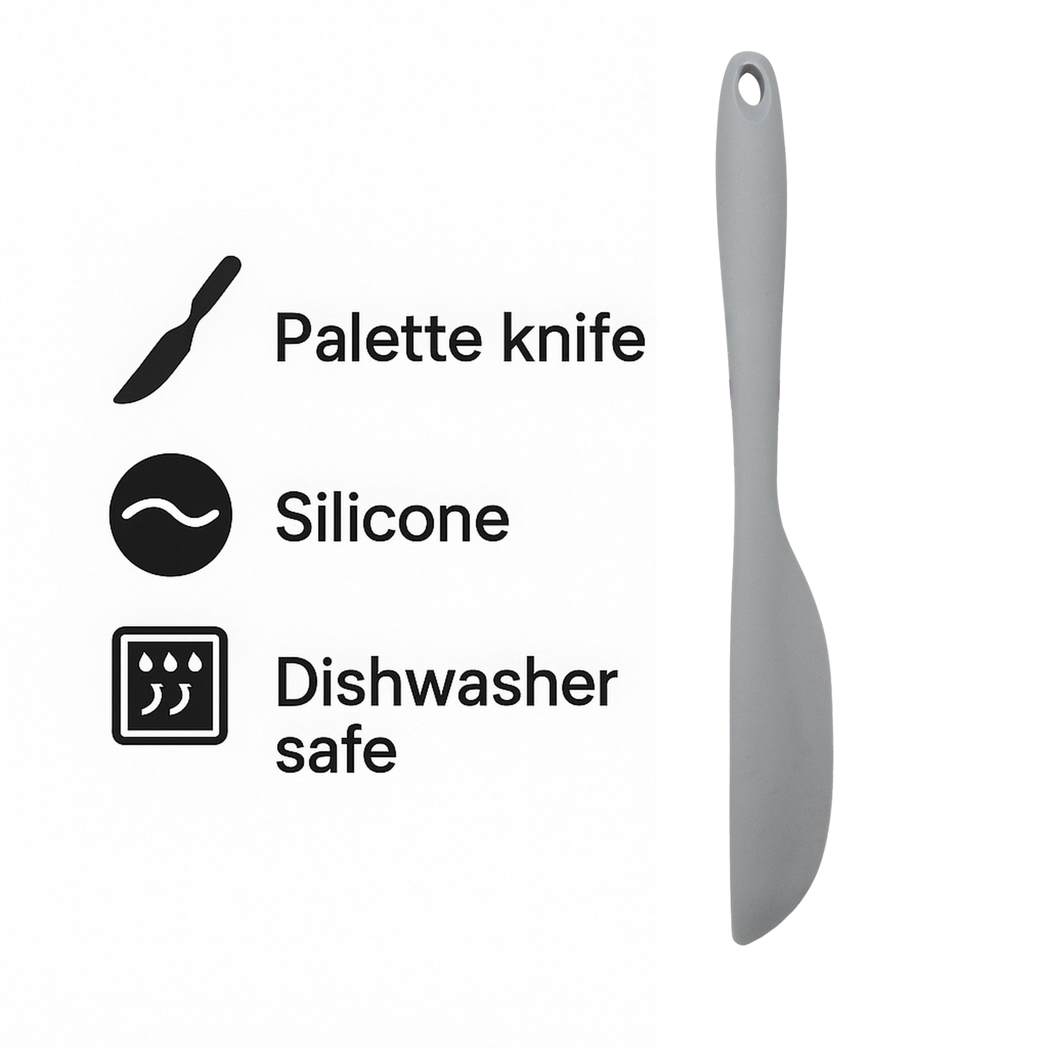 REGENT KITCHEN GREY SILICONE PALLET KNIFE, 270MM