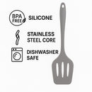 REGENT KITCHEN GREY SILICONE SLOTTED TURNER, 304MM