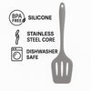REGENT KITCHEN GREY SILICONE SLOTTED TURNER, 304MM