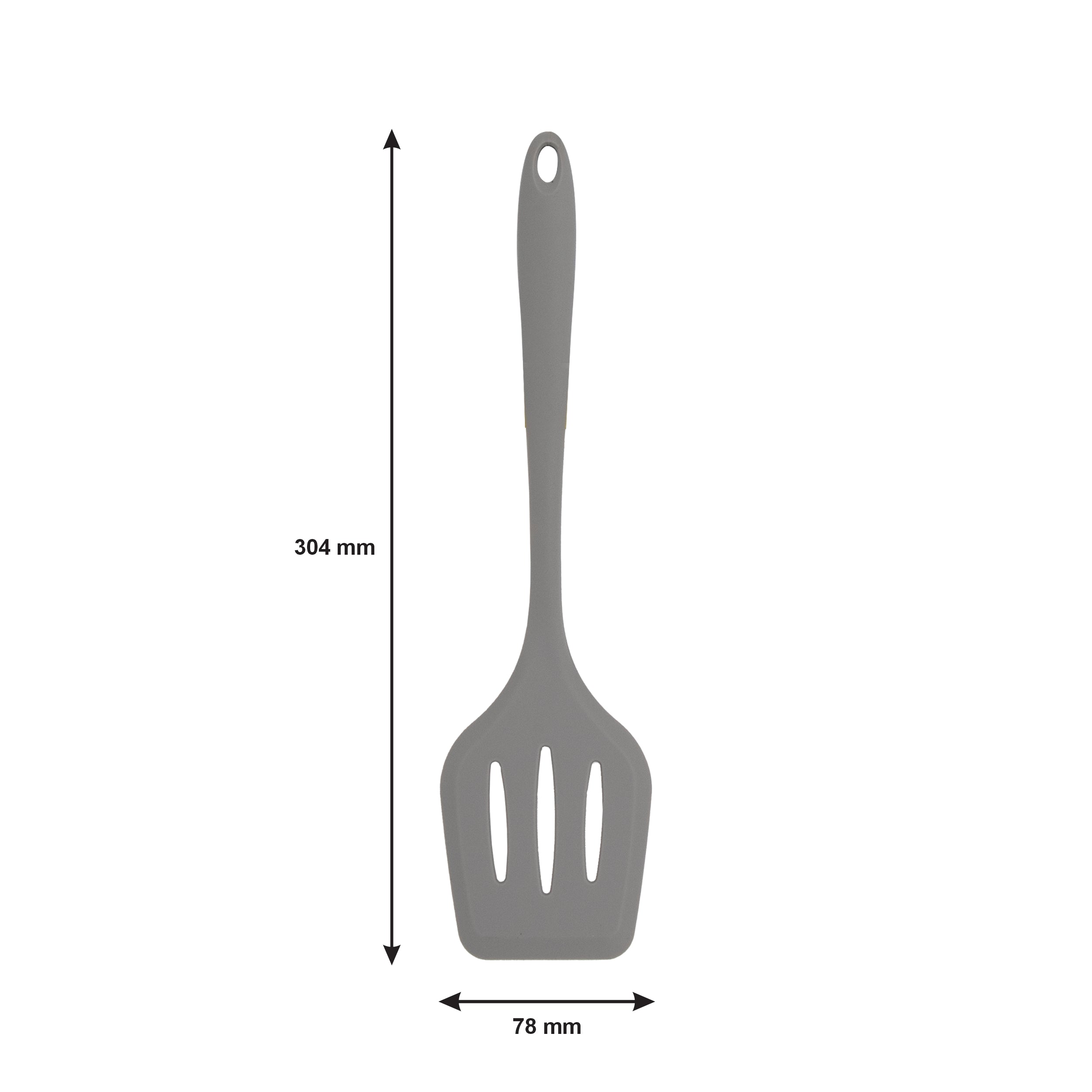 REGENT KITCHEN GREY SILICONE SLOTTED TURNER, 304MM