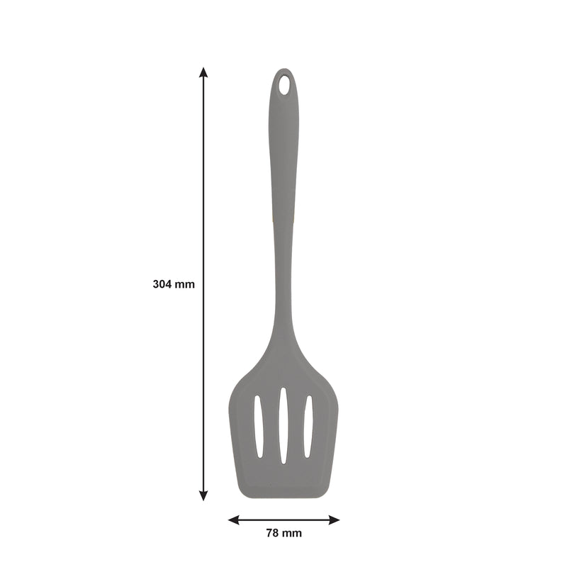 REGENT KITCHEN GREY SILICONE SLOTTED TURNER, (304X78X18MM)