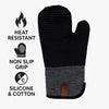 REGENT KITCHEN SILICONE AND COTTON OVEN GLOVE BLACK, 340MM