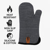 REGENT KITCHEN SILICONE AND COTTON OVEN GLOVE BLACK, 350MM