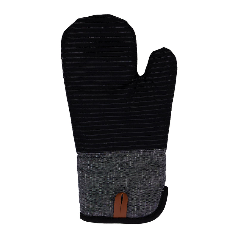 REGENT KITCHEN SILICONE AND COTTON OVEN GLOVE BLACK, 340MM