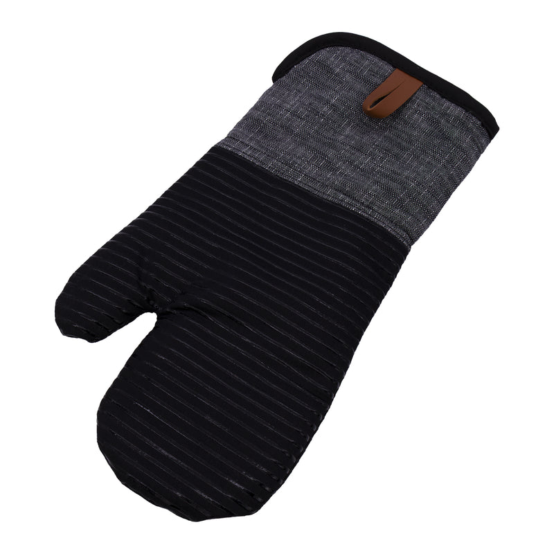 REGENT KITCHEN SILICONE AND COTTON OVEN GLOVE BLACK, 340MM