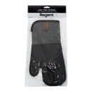 REGENT KITCHEN SILICONE AND COTTON OVEN GLOVE BLACK, 340MM