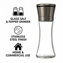 REGENT GLASS SALT AND PEPPER GRINDERS WITH ST.STEEL TOPS 2PK, 250ML