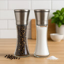 REGENT GLASS SALT AND PEPPER GRINDERS WITH ST.STEEL TOPS 2PK, 250ML