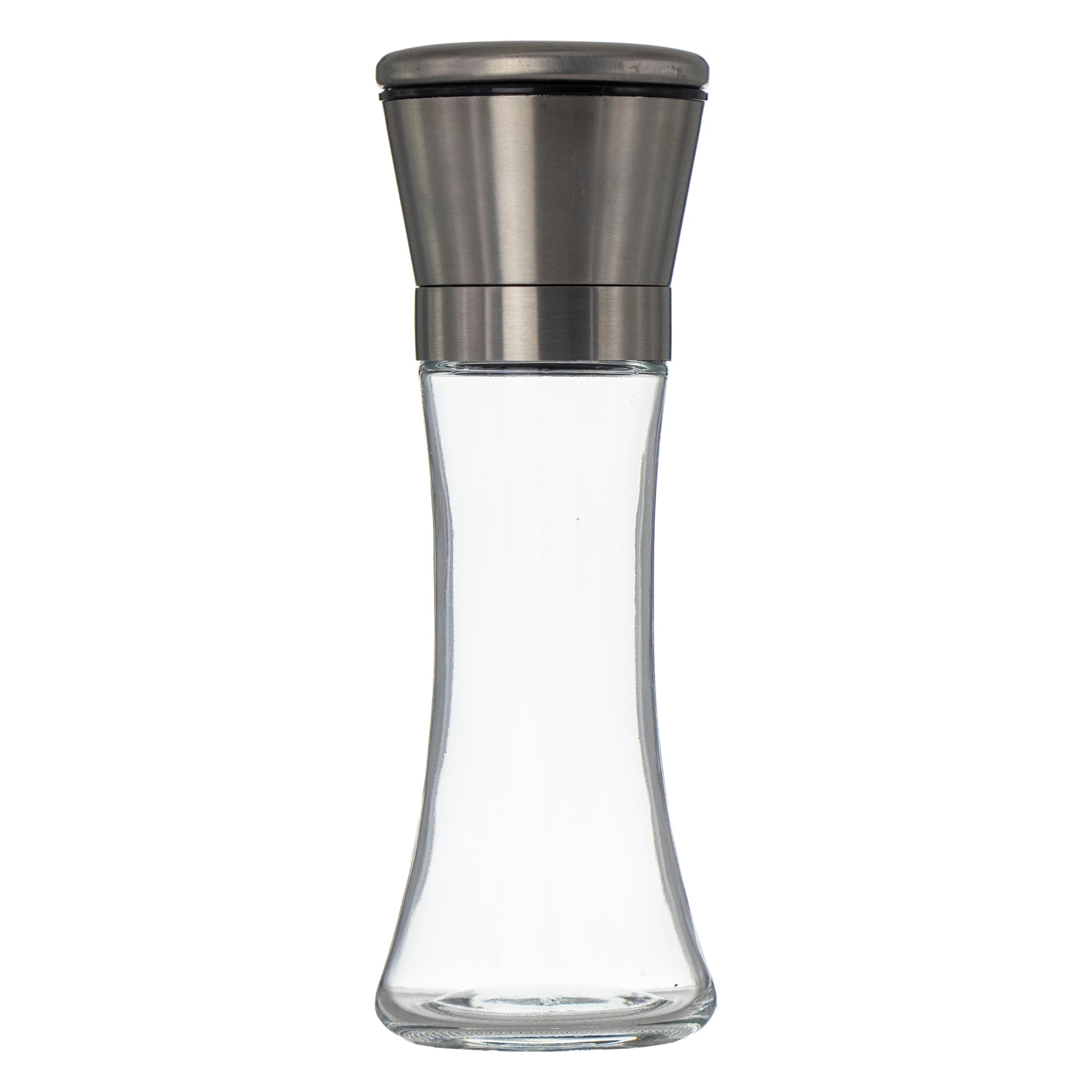 REGENT GLASS SALT AND PEPPER GRINDERS WITH ST.STEEL TOPS 2PK, 215ML