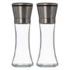 REGENT GLASS SALT AND PEPPER GRINDERS WITH ST.STEEL TOPS 2PK, 215ML