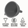 REGENT KITCHEN GREY SILICONE FUNNEL, 115MM DIA