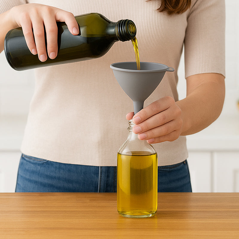 REGENT KITCHEN SILICONE FUNNEL GREY, 115MM DIA