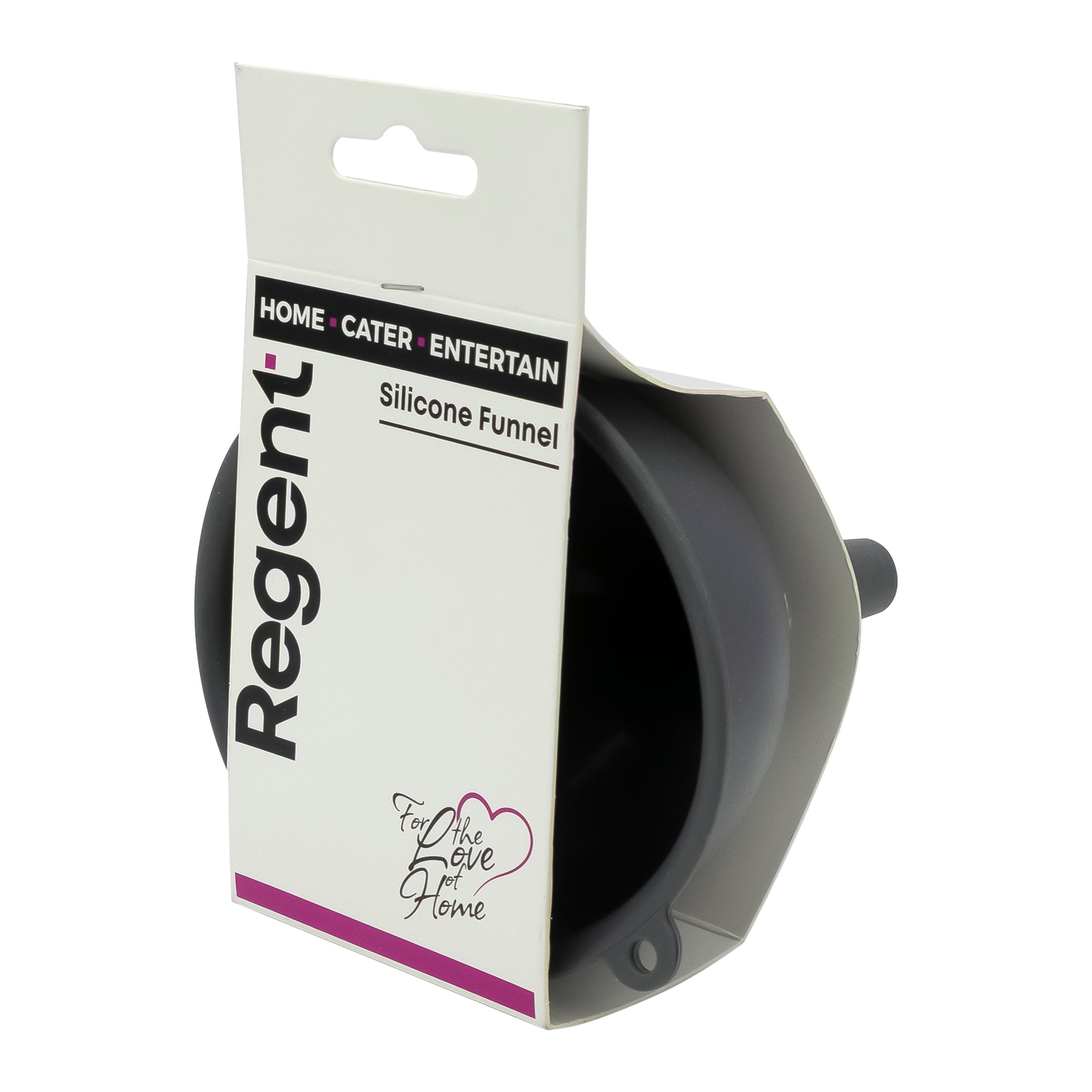 REGENT KITCHEN GREY SILICONE FUNNEL, 115MM DIA